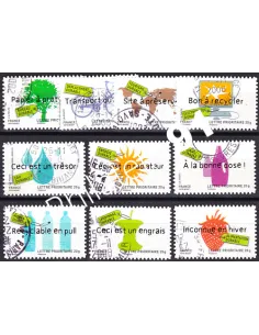 Adhésifs n° 183 à 192, collection timbres France