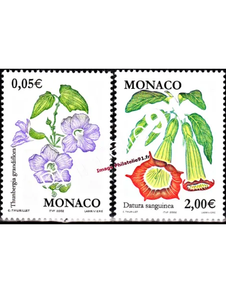 Timbres de Monaco n° 2321 à 2322 - Thématique : fleurs