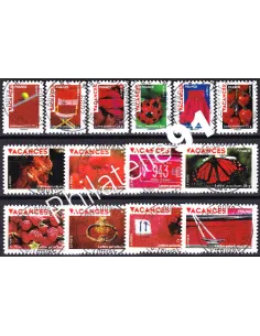 Adhésifs n° 315 à 328, collection timbres France