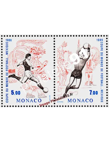 MONACO - n° 1528 - 1529 - Mexico 86. Coupe du monde de football
