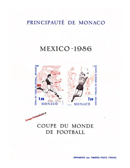 MONACO - BF n° 35** - Mexico 86 - Coupe du monde de football