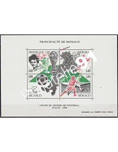 Bloc n° 50 de MONACO - "Italia 90" - Coupe du monde de football