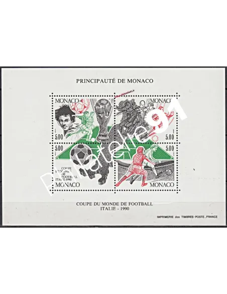 Bloc n° 50 de MONACO - "Italia 90" - Coupe du monde de football