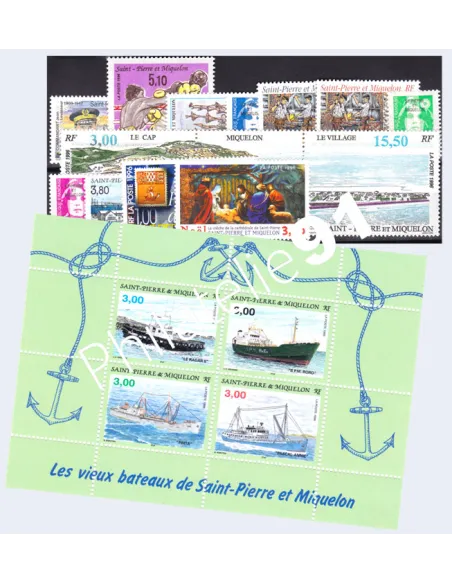 Année complète 1996 de Saint-Pierre-et-Miquelon, collection timbres Dom-Tom