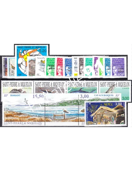 Année complète 1997 de Saint-Pierre-et-Miquelon, collection timbres Dom-Tom