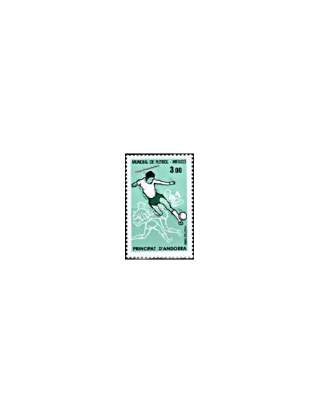 Timbre d'Andorre Français n° 350 - coupe de monde de Football, au Mexique
