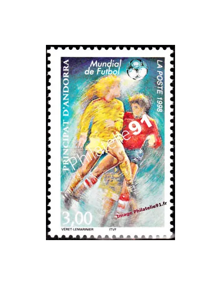 Timbre d'Andorre Français n° 503 - Thématique: Football