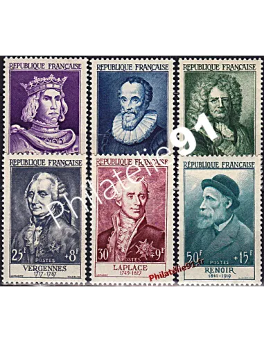 n° 1027 à 1032, Collection timbres France
