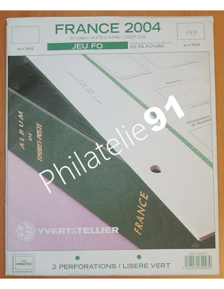 JEU FO FRANCE 2004, matériel philatélique