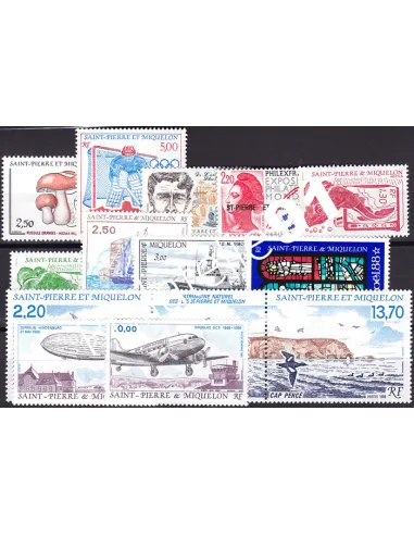 Année complète 1988 de Saint-Pierre-et-Miquelon, collection timbres Dom-Tom