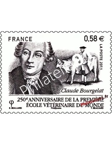 Timbre de France n° 4553 - École vétérinaire de Lyon - C. Bourgelat