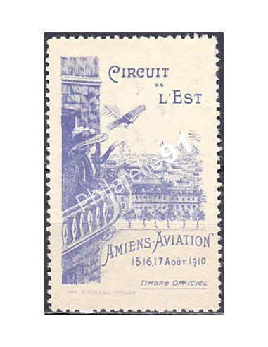 vignette meeting aérien, Amiens 1910, collection vignette France