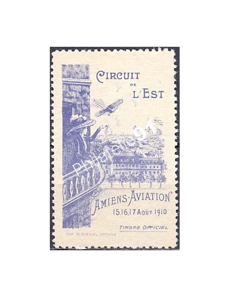vignette meeting aérien, Amiens 1910, collection vignette France