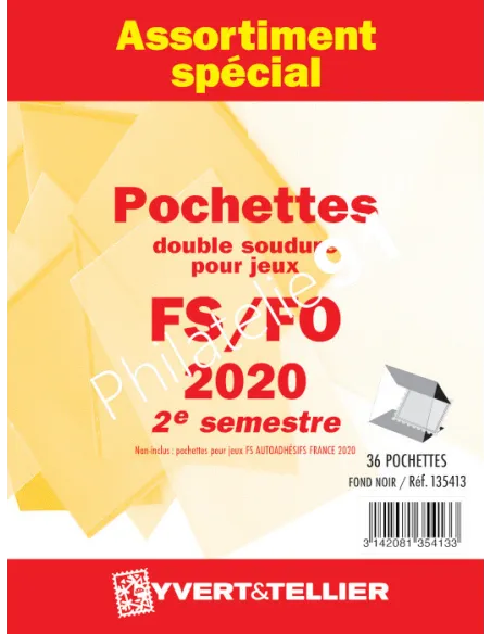 Assortiment de pochettes 2e semestre 2020, matériel philatélie