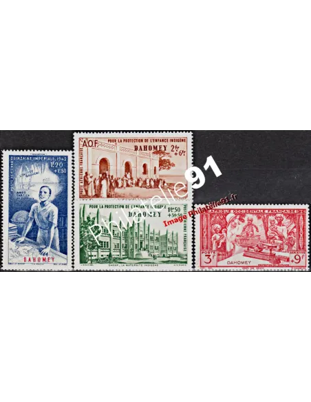Timbres de DAHOMEY - PA n° 6 à 9 - Série P.E.I.Q.I., timbres colonies