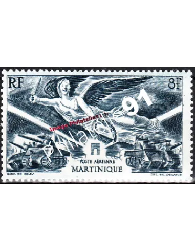Timbre de Martinique PA n° 6 .  anniversaire de la victoire