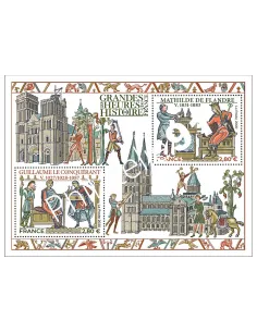 n° 5455 à 5456 - Feuille 5455 - Les grandes heures de l'Histoire de France - Guillaume le Conquérant et Mathilde de Flandre