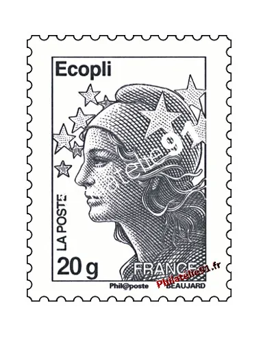 Timbre de France n° 4565 - Marianne de Beaujard - Ecopli 20g - gris