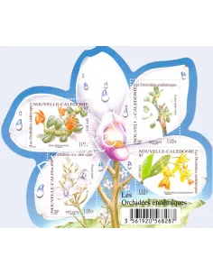 NOUVELLE CALEDONIE, Feuille n° 1195, orchidées, collection timbres Dom-Tom