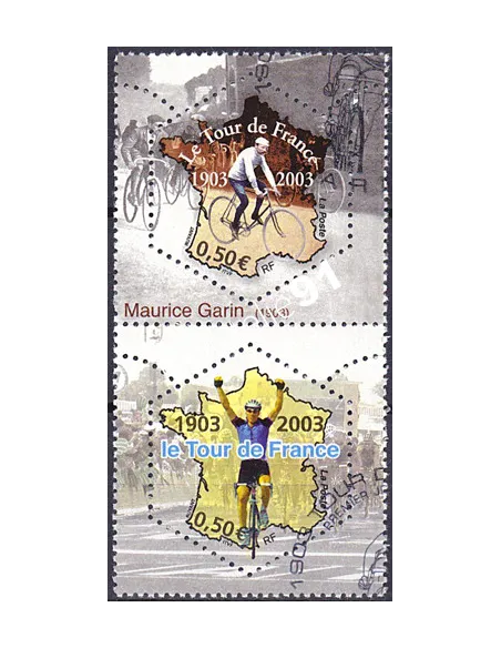 Timbre n° 3582P oblitéré, Paire Verticale, Collection timbres France