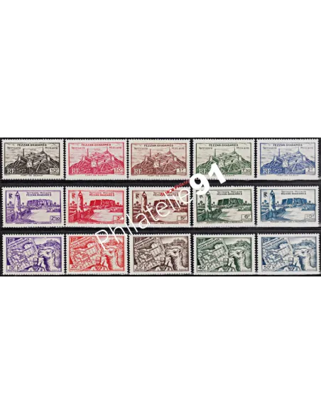 Timbres de FEZZAN n° 28 à 42 - timbres des colonies françaises