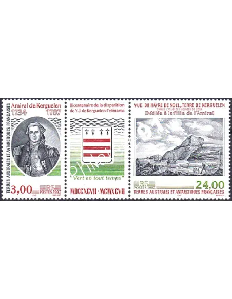 TAAF, n° 222A, Triptyque, Collection timbres Dom-Tom