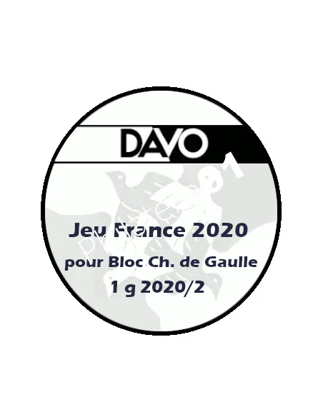 -  DAVO -    Jeu Luxe FRANCE 2020 - pour Bloc extra Charles de Gaulle - 1g 2020/2