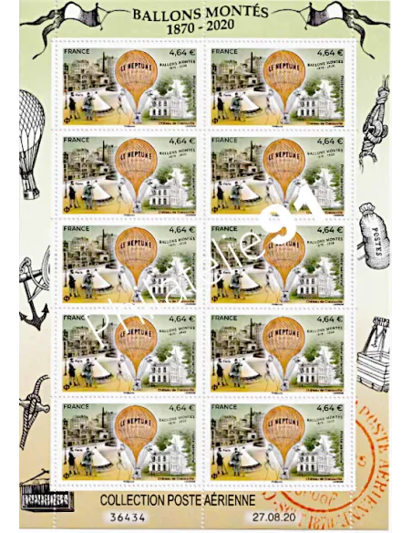 PA n°   84a ** - Feuille - Poste Aérienne - 150ème anniversaire des Ballons montés 1870-2020