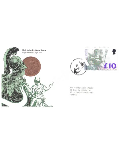 Angleterre, Enveloppe 1er Jour, "Britannia", collection lettre Europe