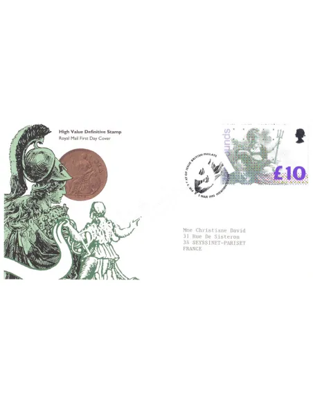 Angleterre, Enveloppe 1er Jour, "Britannia", collection lettre Europe