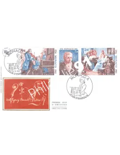 Monaco, Triptyque sur Enveloppe 1er Jour, collection lettre Monaco