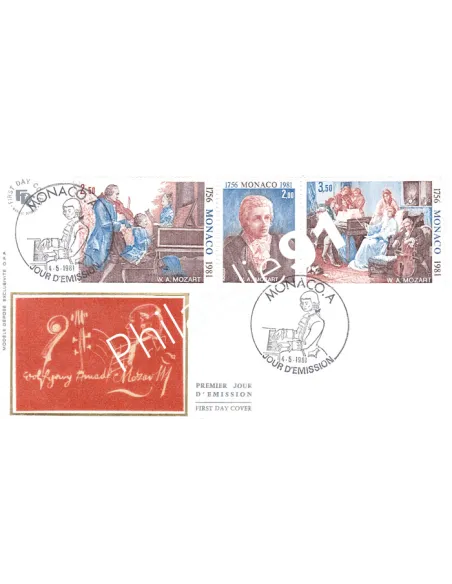Monaco, Triptyque sur Enveloppe 1er Jour, collection lettre Monaco