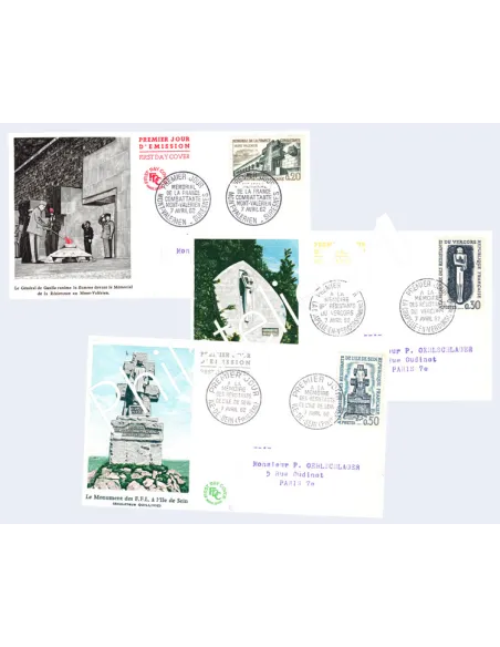 n° 1335 à 1337 sur enveloppes 1er jour,Collection lettre France