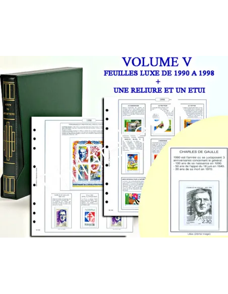 AV - France - Volume  5 - de 1990 à 1998 - Jeu Luxe + Reliure + Etui