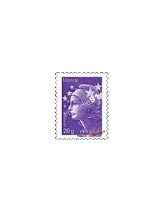 Timbre de France n° 4568 - Marianne et l'Europe - Monde 20g - violet