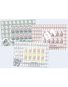 POLYNESIE n°  858 à 860, 3 Feuilles, Collection timbres Dom-Tom