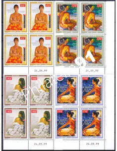 Polynésie,Coin daté de Timbres n° 604 à 607,Collection timbres Dom-Tom