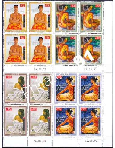 Polynésie,Coin daté de Timbres n° 604 à 607,Collection timbres Dom-Tom