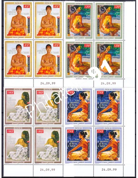Polynésie,Coin daté de Timbres n° 604 à 607,Collection timbres Dom-Tom