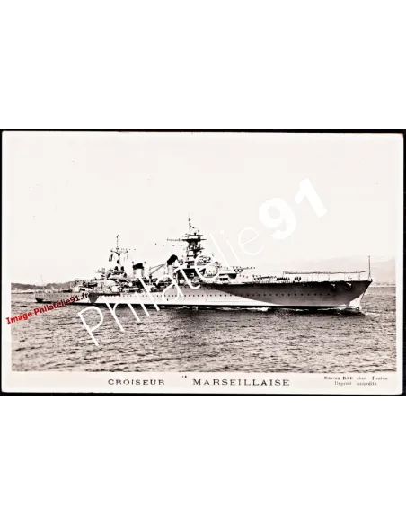 Carte postale - Croiseur -MARSEILLAISE- - Flotte française 39/45
