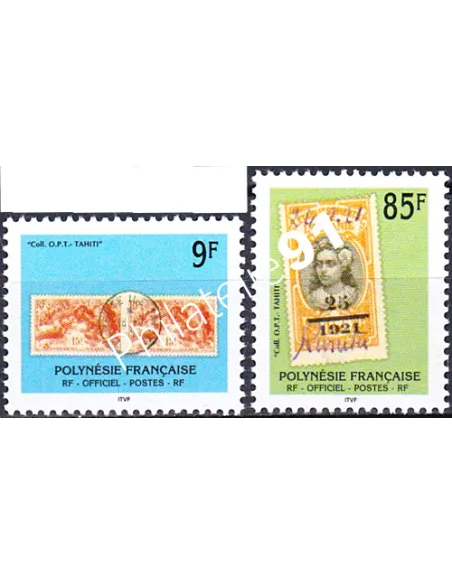 POLYNESIE, Service n° 27 et 28, Collection timbres Dom-Tom