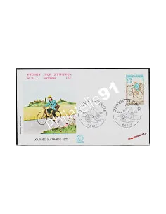 Lettre 1er jour - Journée du timbre 1972 (1) - Thématique vélo