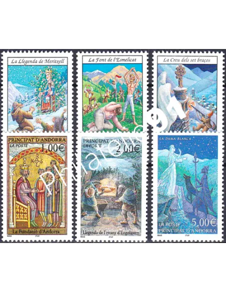 Timbres  d'Andorre Français n° 559 - 564 - Thématique: Légende