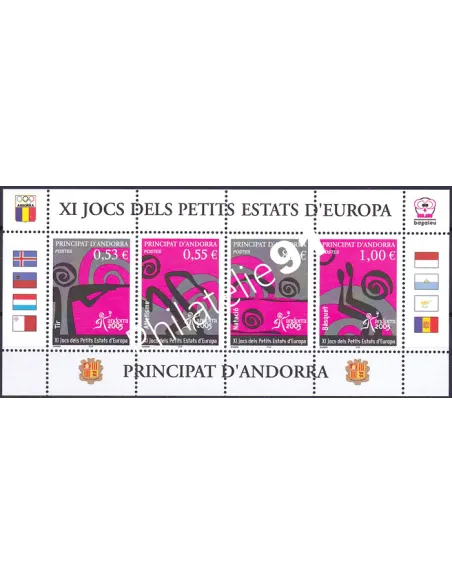 Andorre Français, n° 609 à 612, feuille, collection timbres Andorre