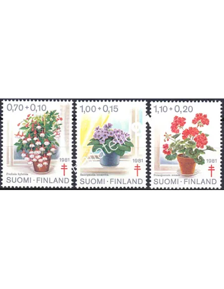 Finlande, n° 849 à 851, timbres d'Europe