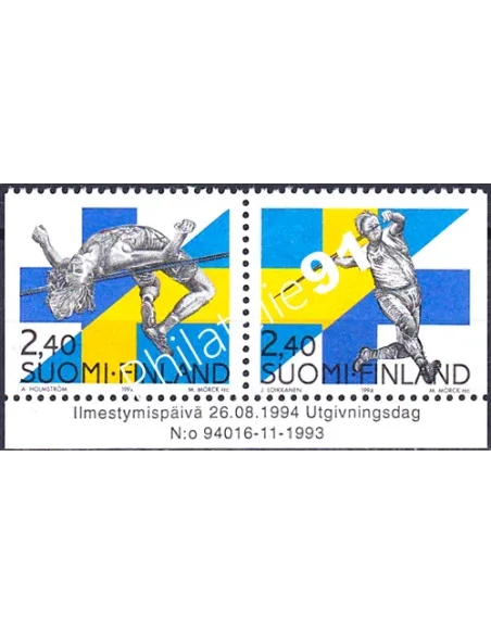 Finlande, n° 1233A, paire, timbres d'Europe