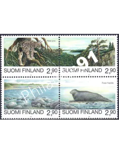 Finlande, n° 1258 à 1261, timbres d'Europe