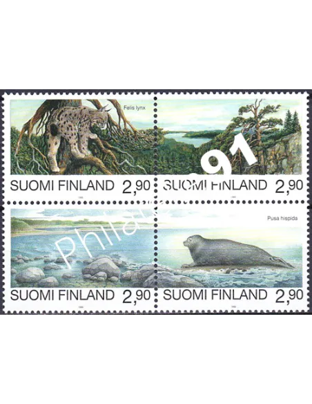 Finlande, n° 1258 à 1261, timbres d'Europe