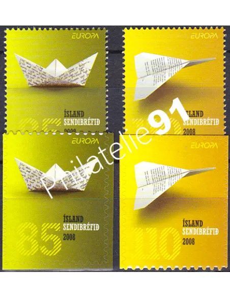 Timbres d'Islande n° 1133 à 1136, gommés + adhésifs, timbres d'Europa
