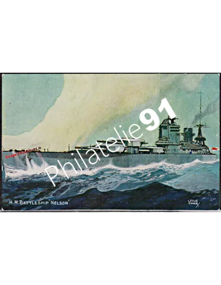 Carte postale - Cuirassé H.M.BATTLESHIP -NELSON- - Flotte anglai